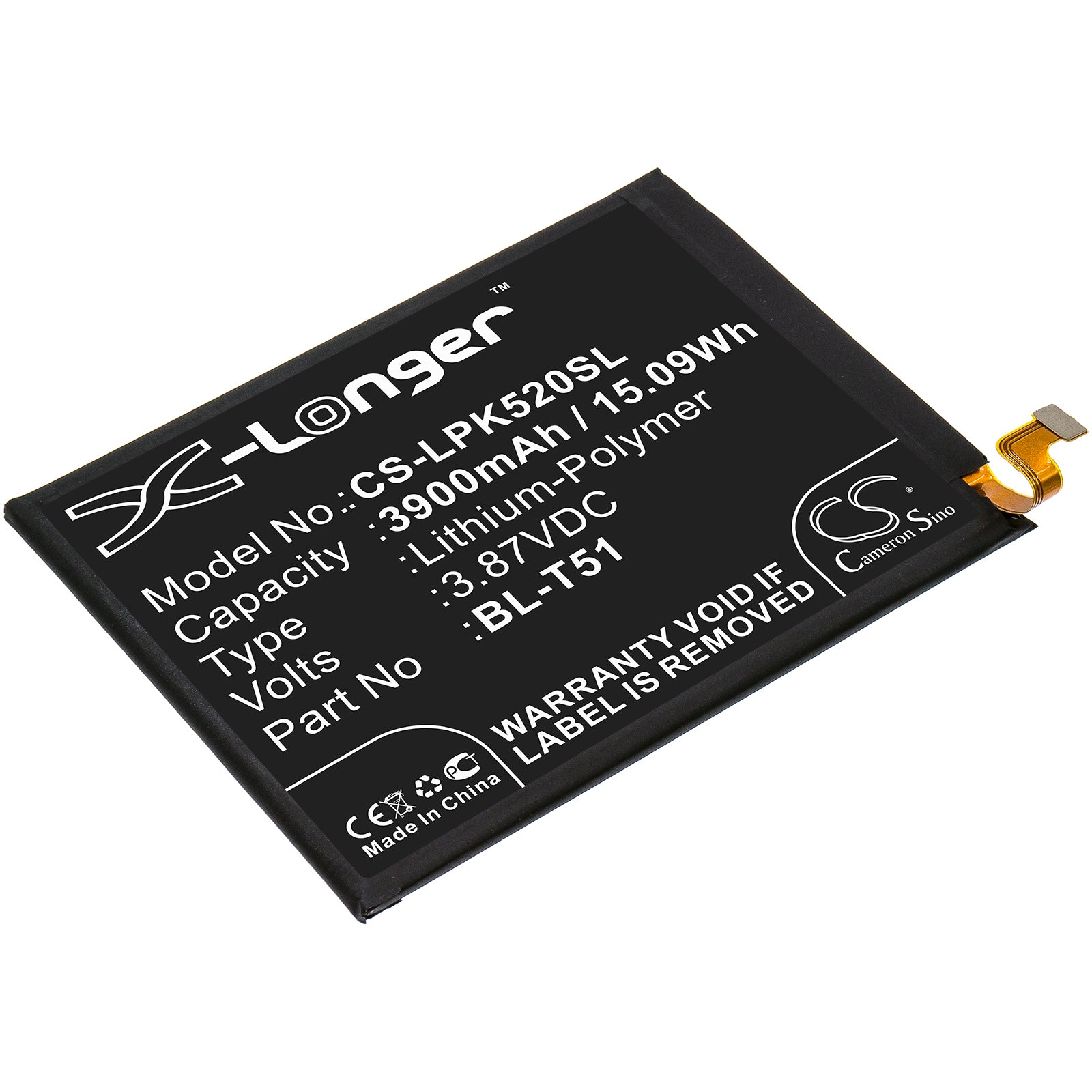 CS-LPK520SL Replacement Battery – Compatible with K420, K420BMW, K52, K52 2020, K520BMW, K520EMW, K525, K525BMW, K62 2020, K62+ 2020, LMK420BMW, LMK520BMW, LMK520EMW, LMK525BMW, LMQ520N, Q52 2020, Q520N