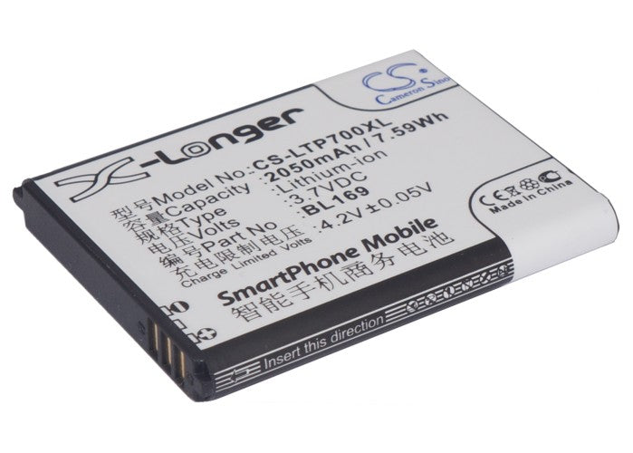 3.7V 2050mAh/7.59Wh Li-Polymer Mobile/SmartPhone Battery for Lenovo