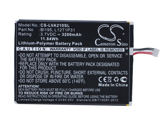 3.7V 3200mAh/11.84Wh Li-Polymer Tablet Battery for Lenovo