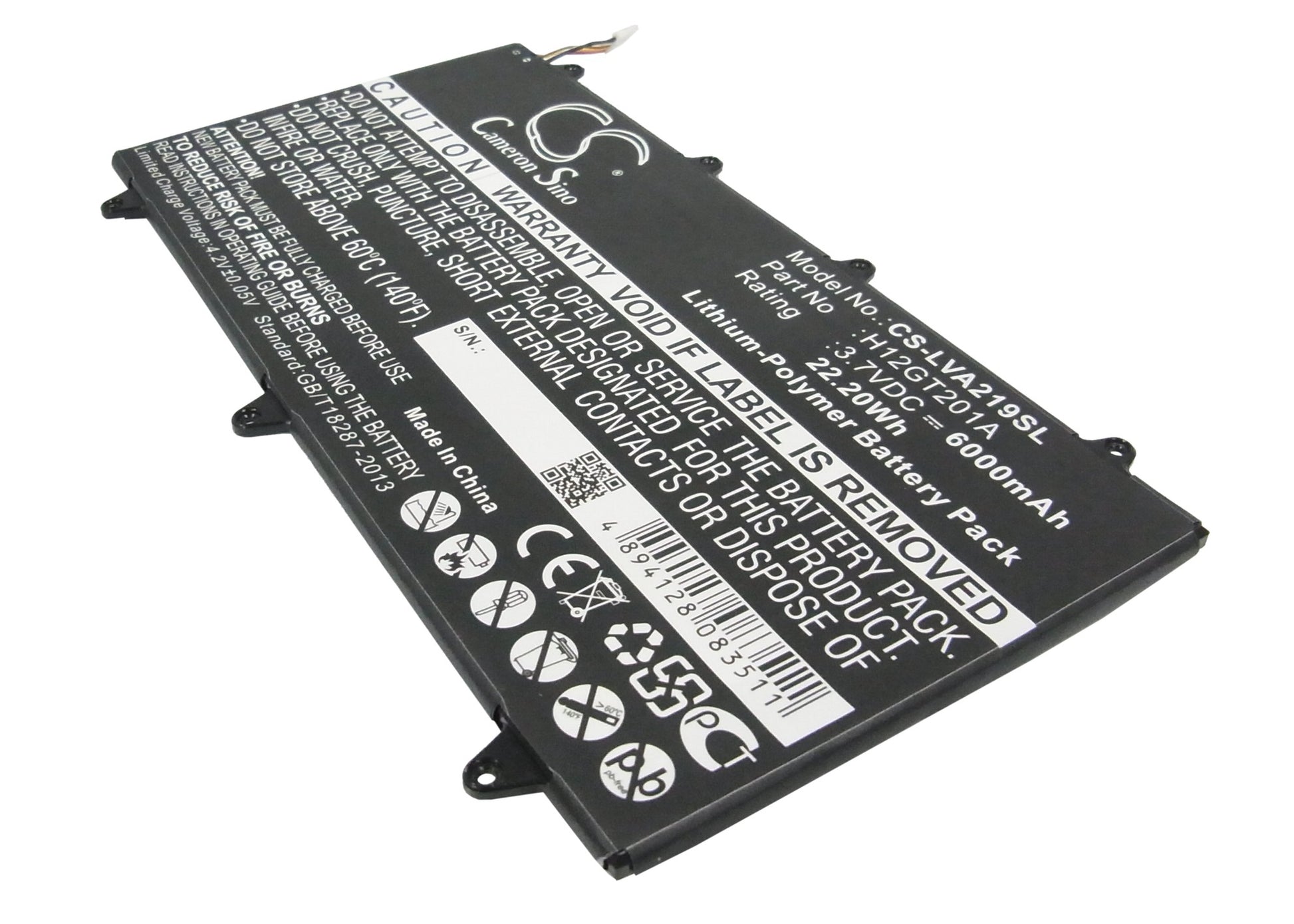 3.7V 6000mAh/22.20Wh Li-Polymer Tablet Battery for Lenovo