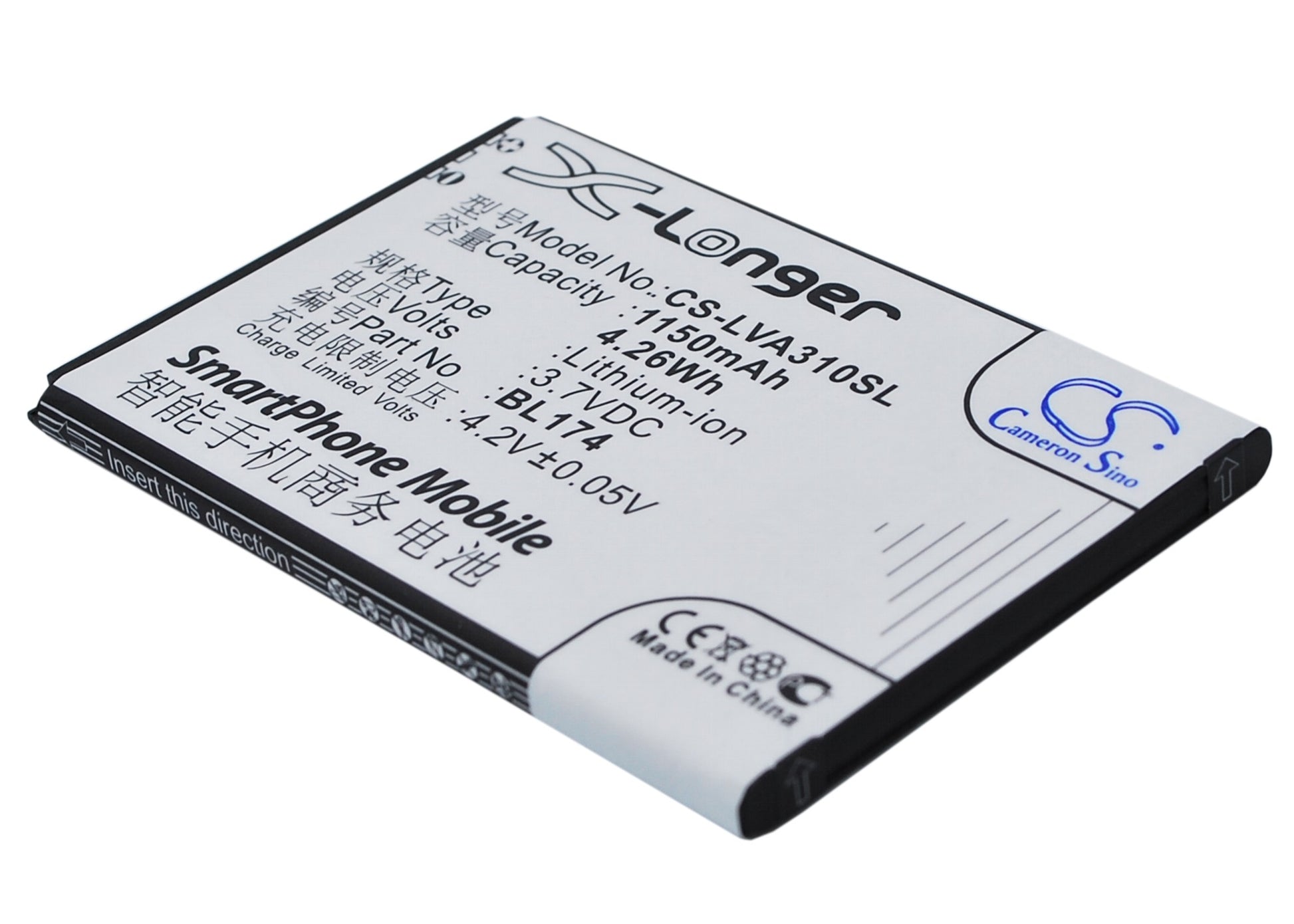 3.7V 1150mAh/4.26Wh Li-ion Mobile/SmartPhone Battery for Lenovo