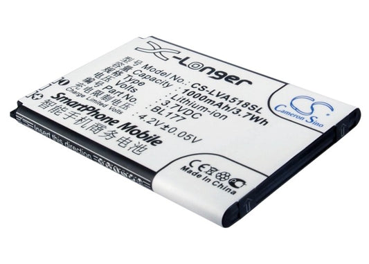 3.7V 1000mAh/3.7Wh Li-ion Mobile/SmartPhone Battery for Lenovo