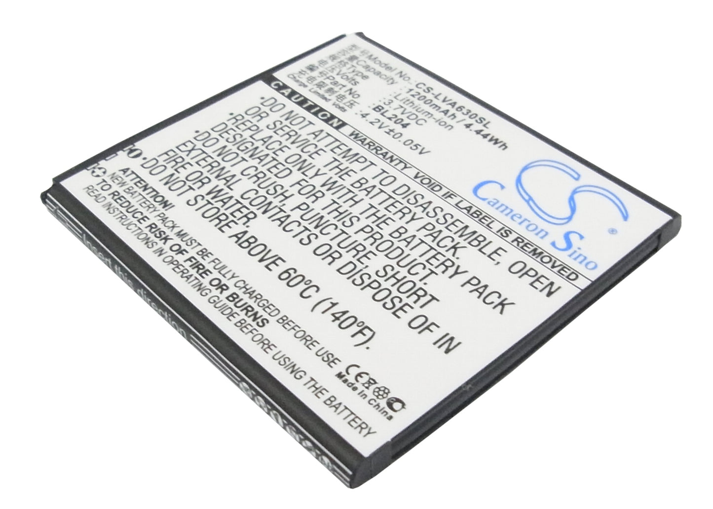 3.7V 1200mAh/4.44Wh Li-ion Mobile/SmartPhone Battery for Lenovo