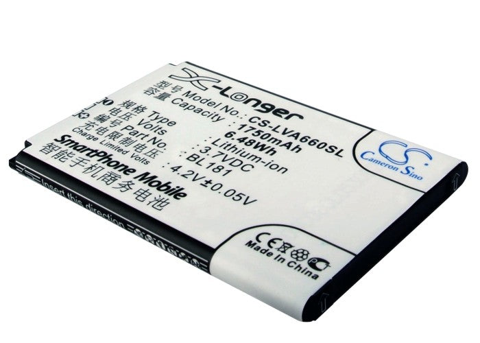 3.7V 1750mAh/6.48Wh Li-ion Mobile/SmartPhone Battery for Lenovo
