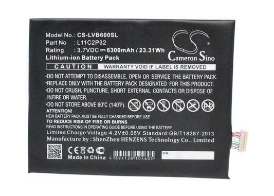 3.7V 6300mAh/23.31Wh Li-Polymer Tablet Battery for Lenovo