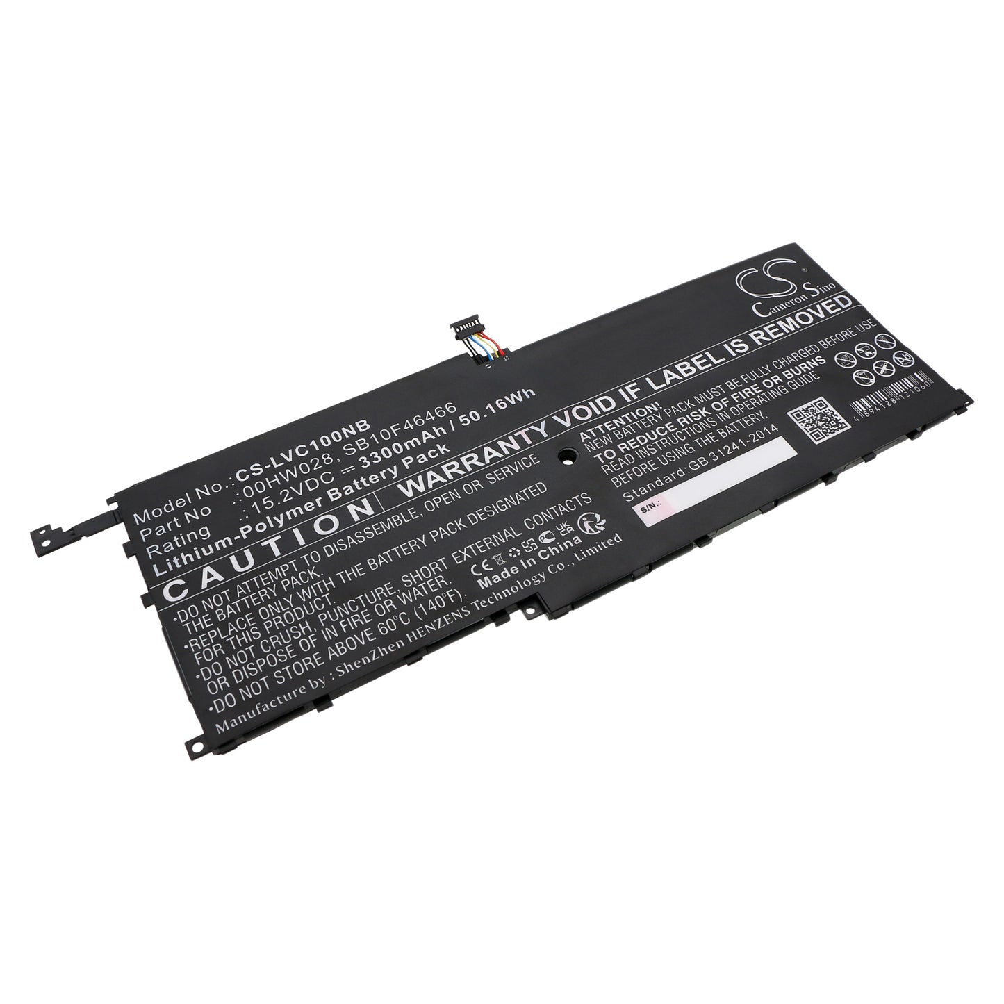 15.2V 3300mAh/50.16Wh Li-Polymer Notebook/Laptop Battery for Lenovo