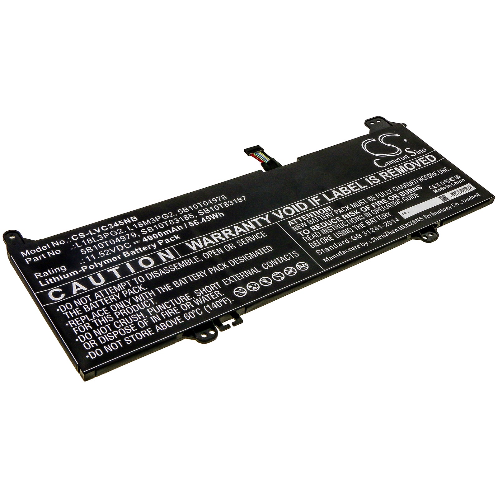 CS-LVC345NB Replacement Battery – Compatible with 14e ChromeBook 81MH000YAU, 14e ChromeBook 81MH0011AU, 14e ChromeBook(81MH), 14e ChromeBook(81MH0000UK), 14w 81MQ0013AU, 14w 81MQ001DAU, 14w 81MQ001JAU, 14w 81MQ001KAU, 14W 81MQ008DAU, 14W 81MQS04900, Chromebook S345, Chromebook S345-14AST (81WX), Chromebook S345-14AST (81WX000