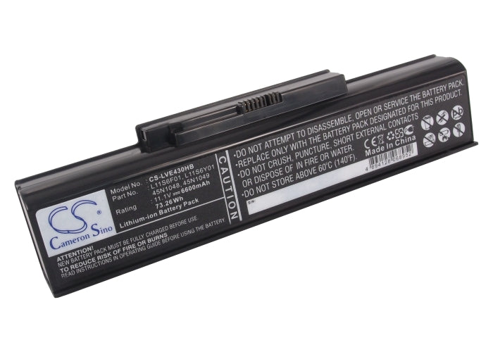 11.1V 6600mAh/73.26Wh Li-ion Notebook/Laptop Battery for Lenovo