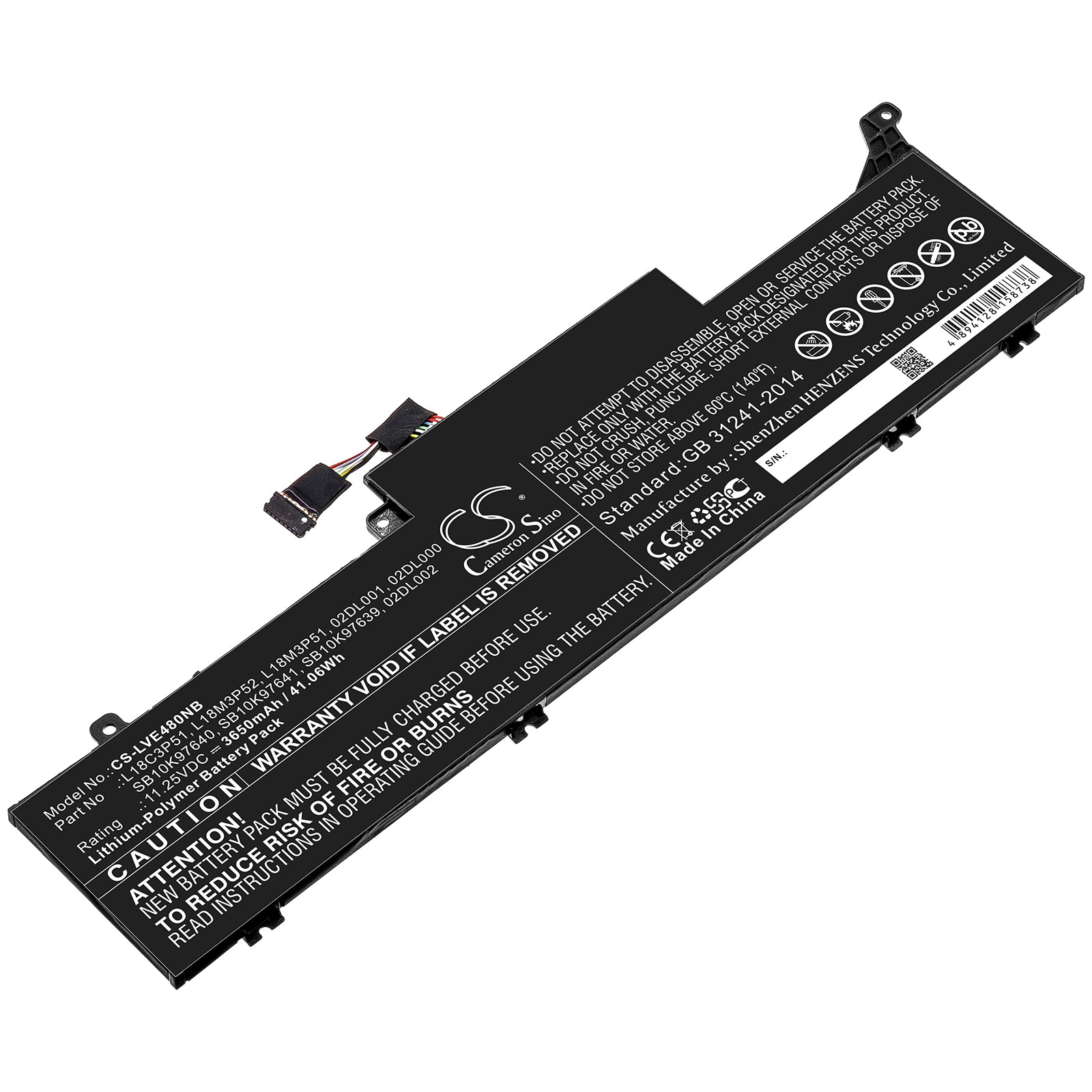 CS-LVE480NB Replacement Battery – Compatible with ThinkPad E480S, ThinkPad E490S