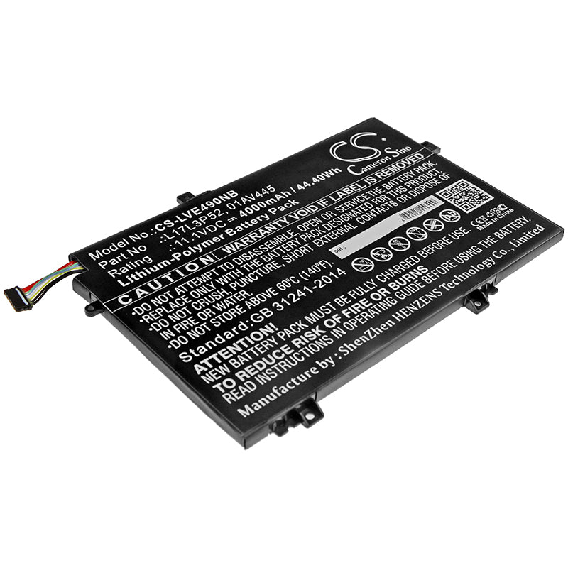 CS-LVE490NB Replacement Battery – Compatible with ThinkPad E485, ThinkPad E485-20KU000NGE, ThinkPad E490, ThinkPad E490 20N8002BCD, ThinkPad E490 20N8002DCD, ThinkPad E490 20N8002JCD, ThinkPad E490 20N8002KCD, ThinkPad E490 20N8002NCD, ThinkPad E490 20N8002XCD, ThinkPad E490 20N80032CD, ThinkPad E490 20N80037CD, ThinkPad E490 20N80038CD, ThinkPad E490 20N8003ACD, ThinkPad E490 20N8A00JCD, ThinkPad E490-20N8000RGE, ThinkPad E590, ThinkPad E590 20NBA00GCD, ThinkPad E590(20NB), ThinkPad