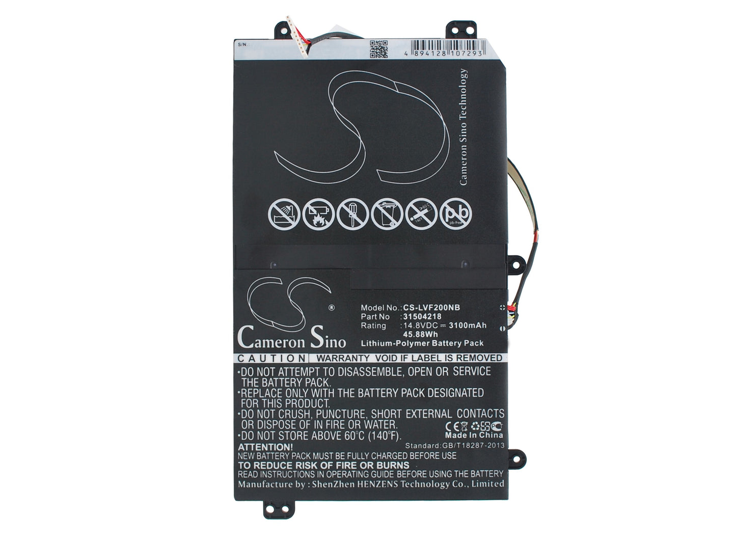14.8V 3100mAh/45.88Wh Li-Polymer Notebook/Laptop Battery for Lenovo