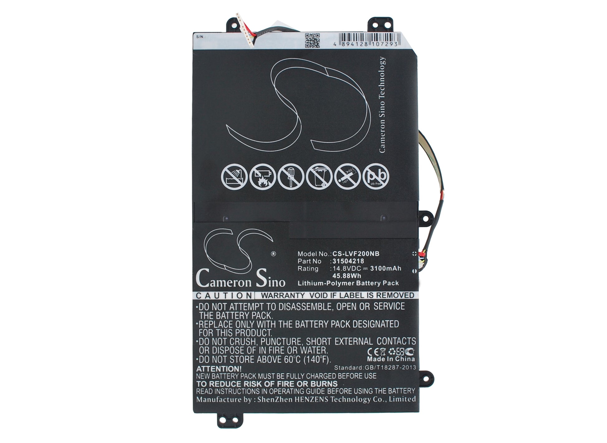 14.8V 3100mAh/45.88Wh Li-Polymer Notebook/Laptop Battery for Lenovo