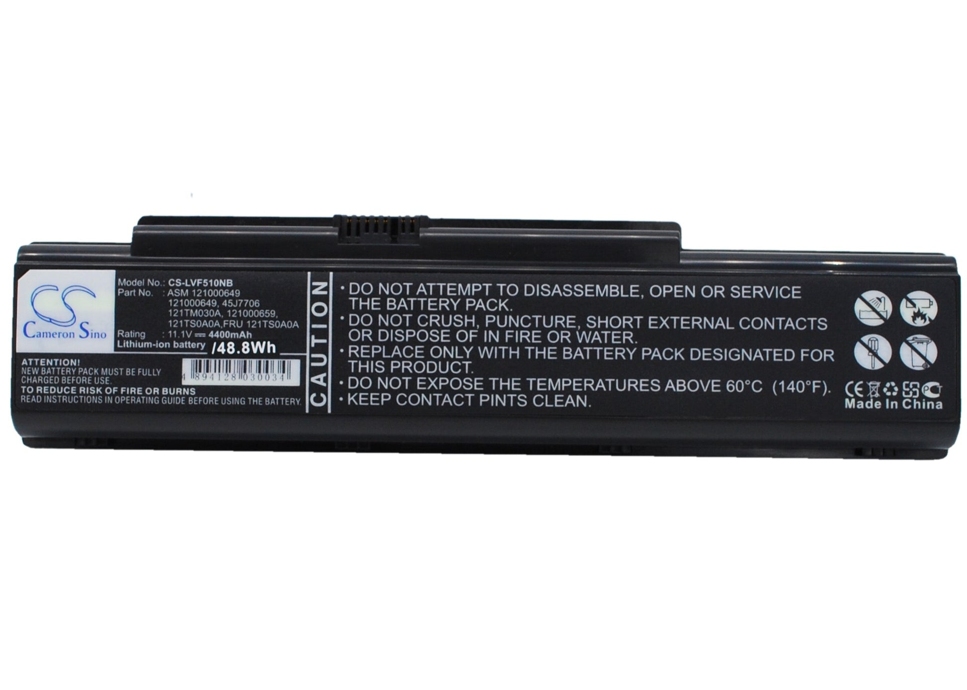 11.1V 4400mAh/48.84Wh Li-ion Notebook/Laptop Battery for Lenovo