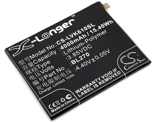 3.85V 4000mAh/15.40Wh Li-Polymer Mobile/SmartPhone Battery for Lenovo