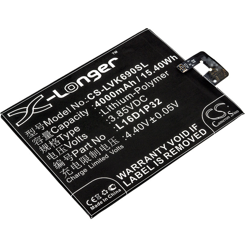 3.85V 4000mAh/15.40Wh Li-Polymer Mobile/SmartPhone Battery for Lenovo