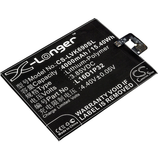 3.85V 4000mAh/15.40Wh Li-Polymer Mobile/SmartPhone Battery for Lenovo
