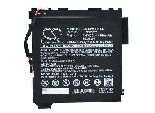 7.4V 4900mAh/36.26Wh Li-Polymer Tablet Battery for Lenovo