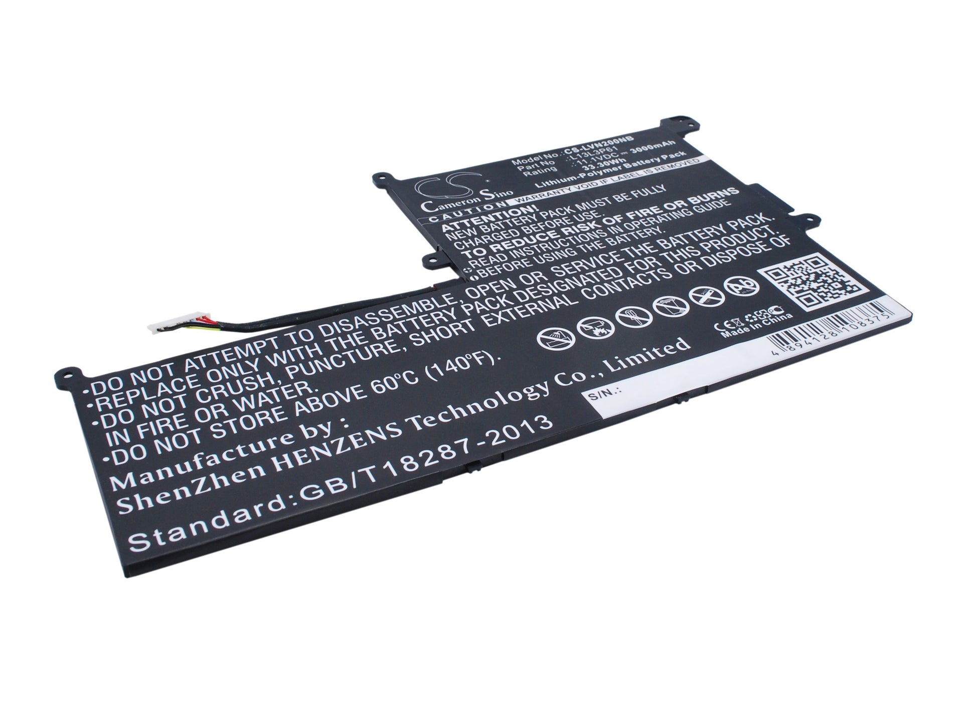 11.1V 3000mAh/33.30Wh Li-Polymer Notebook/Laptop Battery for Lenovo
