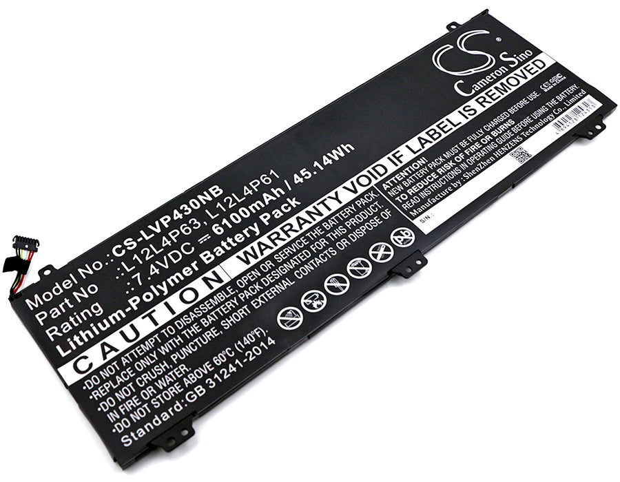 7.4V 6100mAh/45.14Wh Li-Polymer Notebook/Laptop Battery for Lenovo
