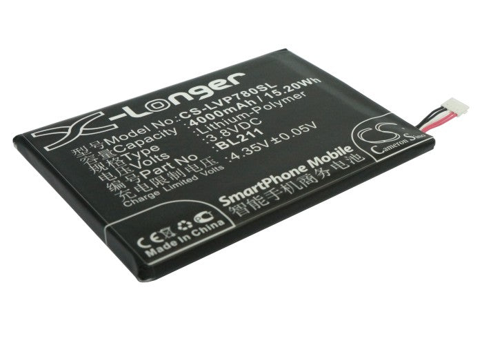 3.8V 4000mAh/15.20Wh Li-Polymer Mobile/SmartPhone Battery for Lenovo