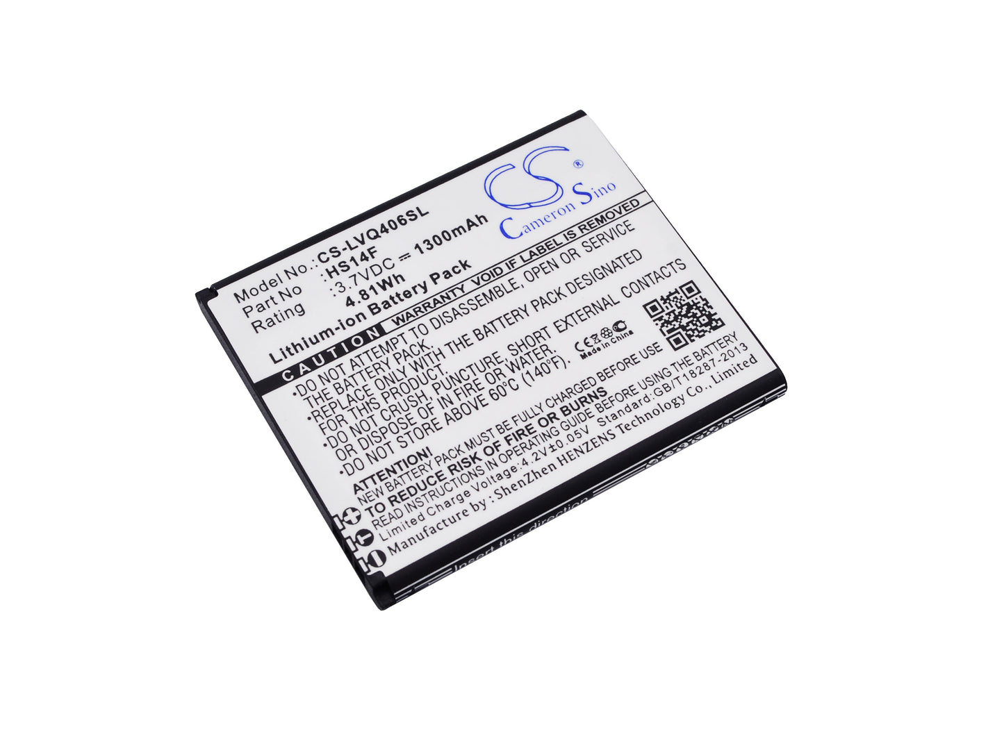 3.7V 1300mAh/4.81Wh Li-ion Mobile/SmartPhone Battery for LAVA