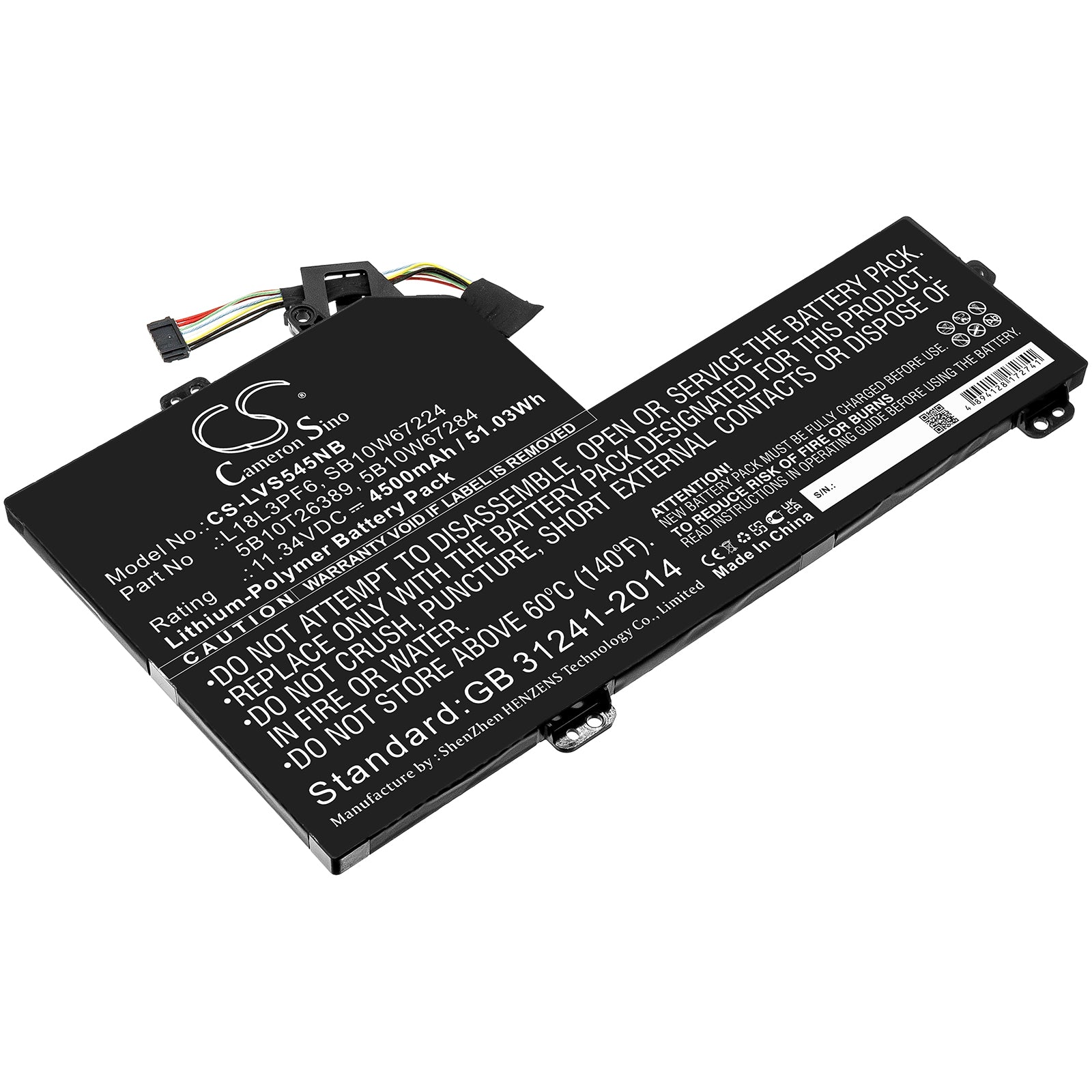 CS-LVS545NB Replacement Battery – Compatible with Ideapad S540-15IWL, Ideapad S540-15IWL GTX