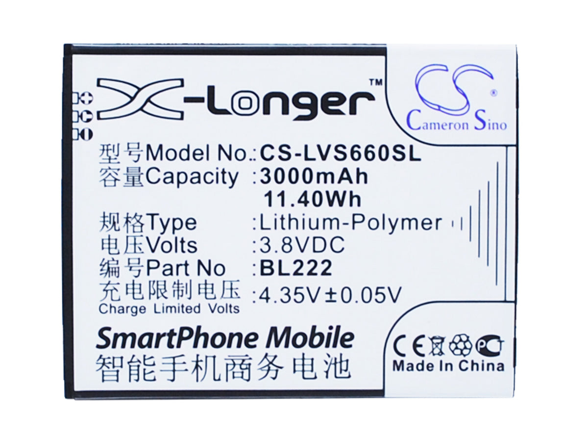 3.8VV 3000mAh/11.40Wh Li-Polymer Mobile/SmartPhone Battery for Lenovo