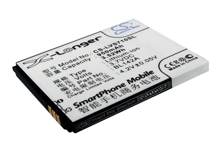 3.7V 950mAh/3.52Wh Li-ion Mobile/SmartPhone Battery for Lenovo