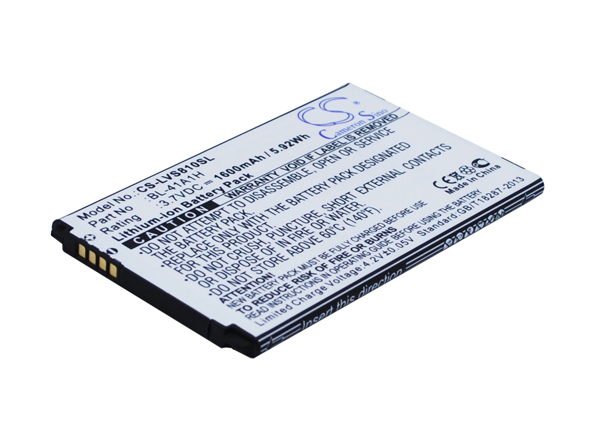 3.7V 1600mAh/5.92Wh Li-ion Mobile/SmartPhone Battery for LG