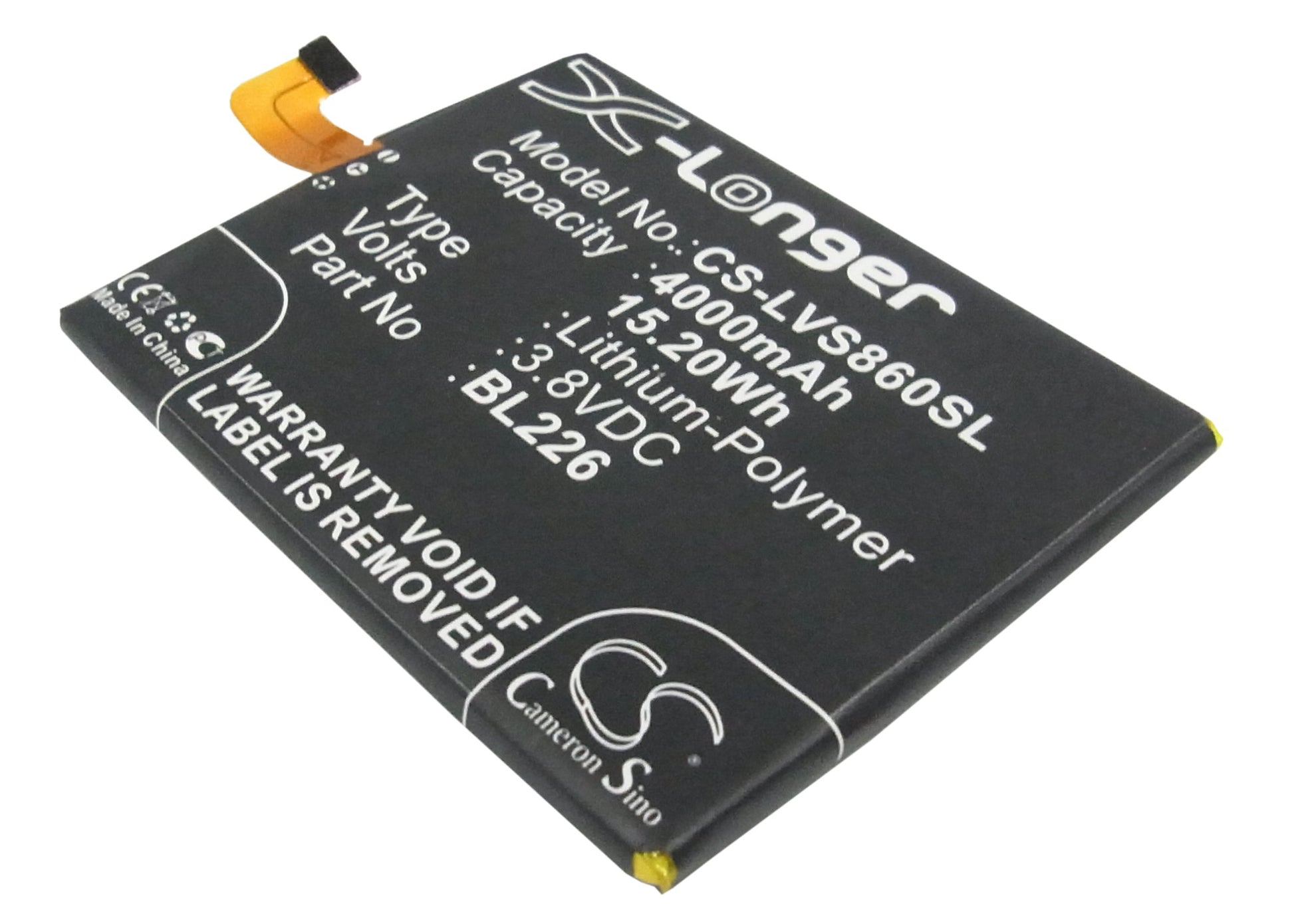 3.8V 4000mAh/15.20Wh Li-Polymer Mobile/SmartPhone Battery for Lenovo