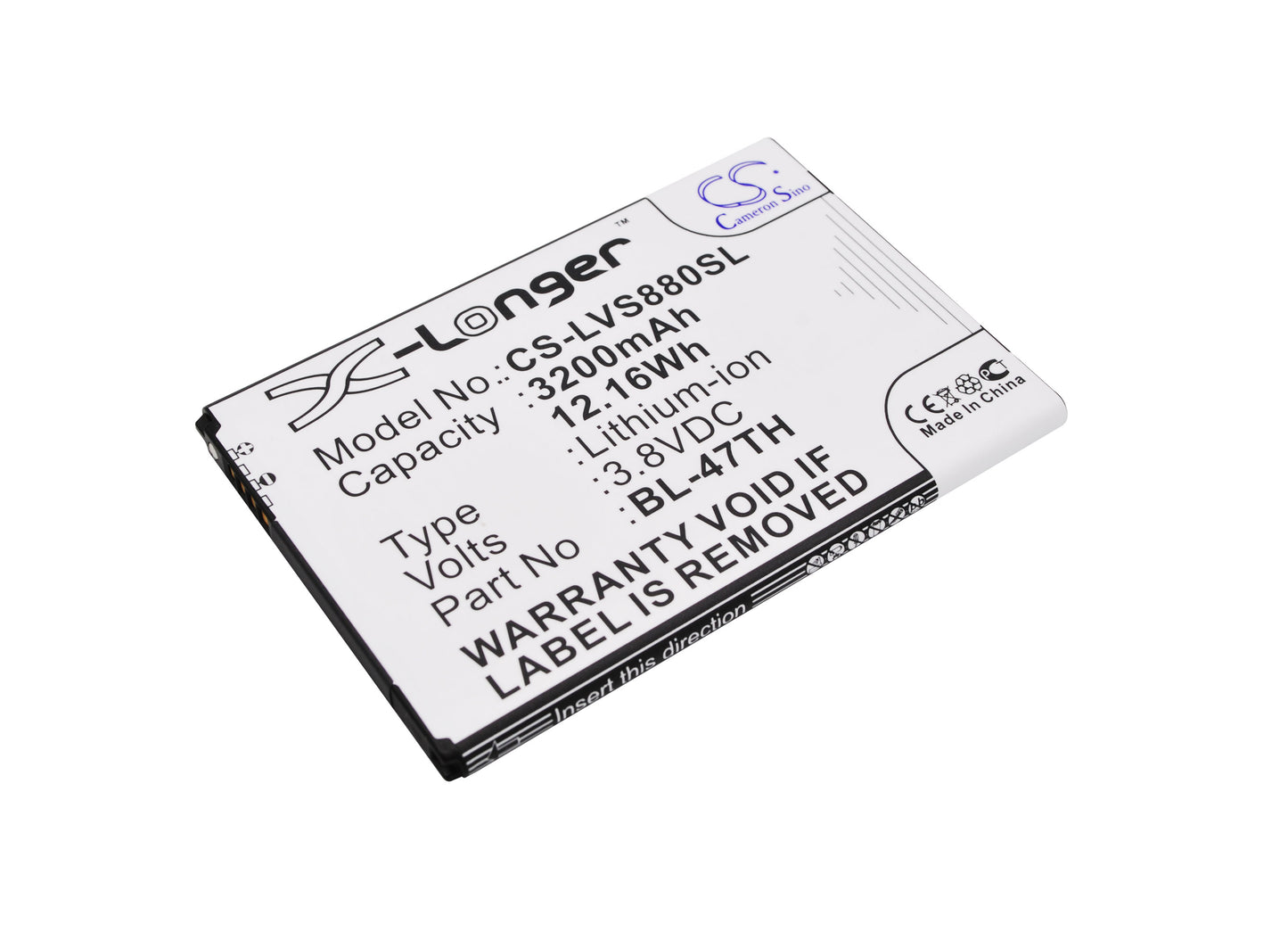 3.8V 3200mAh/12.16Wh Li-ion Mobile/SmartPhone Battery for LG