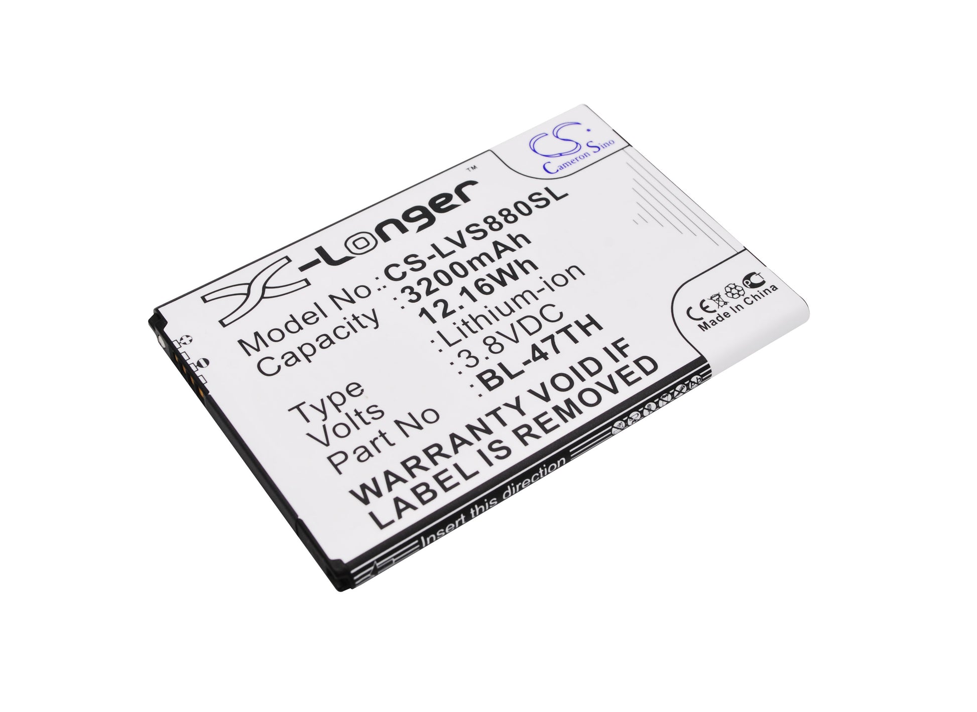 3.8V 3200mAh/12.16Wh Li-ion Mobile/SmartPhone Battery for LG