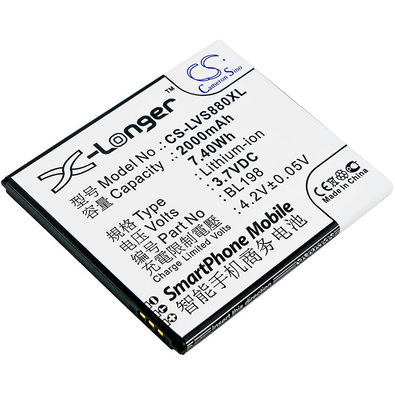 3.7V 2000mAh/7.40Wh Li-ion Mobile/SmartPhone Battery for Lenovo