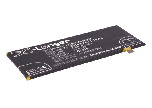 3.8V 2050mAh/7.79Wh Li-Polymer Mobile/SmartPhone Battery for Lenovo