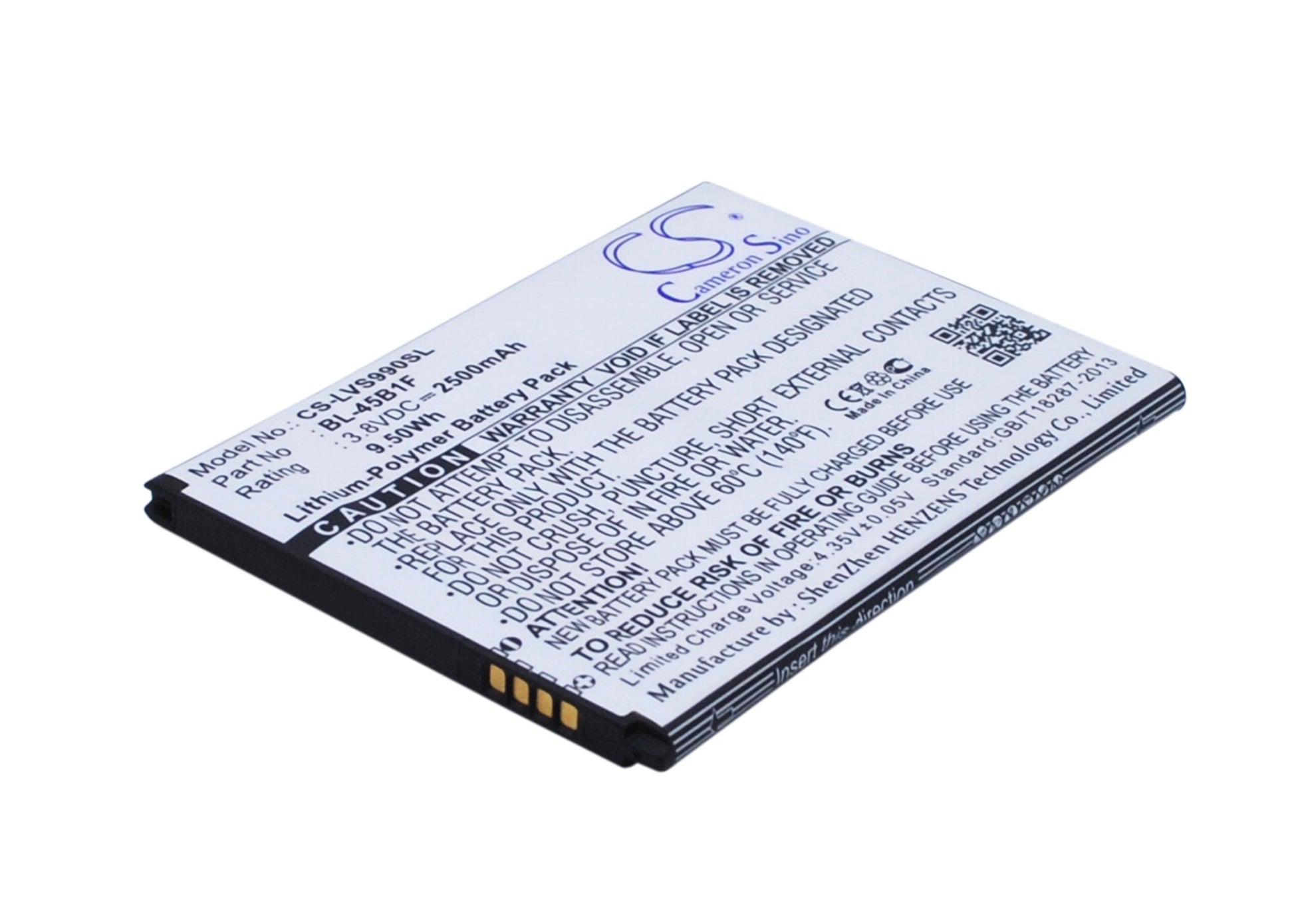 3.8V 2500mAh/9.50Wh Li-Polymer Mobile/SmartPhone Battery for LG