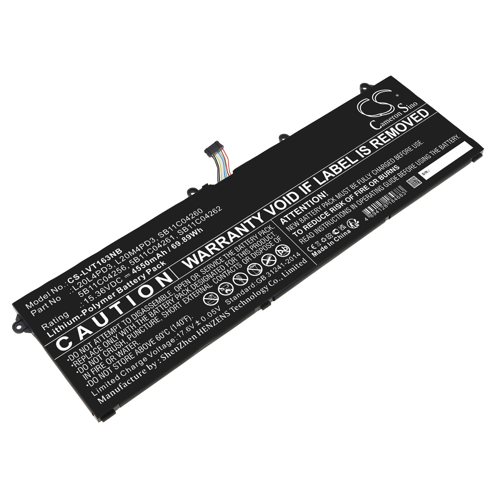 CS-LVT163NB Replacement Battery – Compatible with Legion S7 15ACH6 82K8000EFR, Legion S7 15ACH6 82K80015BR, Legion S7 15ACH6 82K8001MUS, Legion S7 15ACH6 82K80026RM, Legion S7 15ACH6 82K8002QGM, Legion S7 15ACH6 82K80030GE, Legion S7 15ACH6 82K8003QSB, Legion S7 15ACH6 82K8004MAD, Legion S7 15ACH6 82K80054LT, Legion S7 15ACH6 82K8005NAX, Legion S7 15ACH6 82K80065PB, Legion S7 15ACH6 82K8006TBM, Legion S7 15ACH6 82K80071SA, Legion S7 15ACH6 82K8007HRK, Legion S7 15ACH6 82K80081US, Legion S7