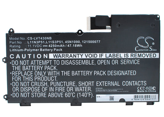 11.1V 4250mAh/47.18Wh Li-Polymer Notebook/Laptop Battery for Lenovo