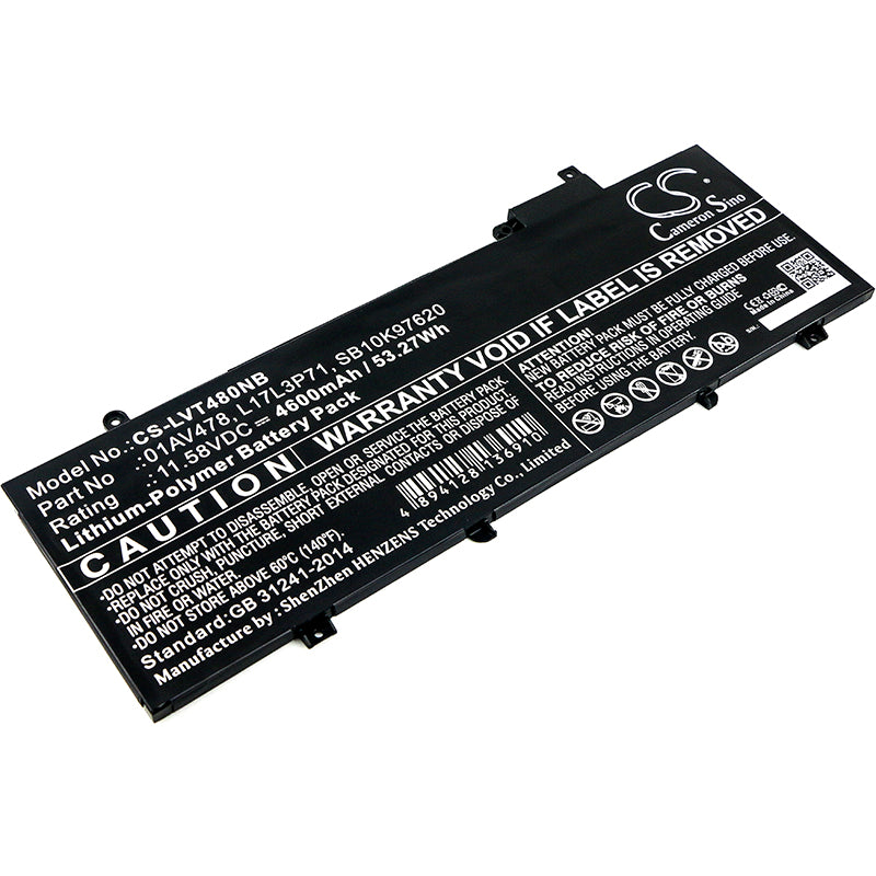 11.58V 4600mAh/53.27Wh Li-Polymer Notebook/Laptop Battery for Lenovo