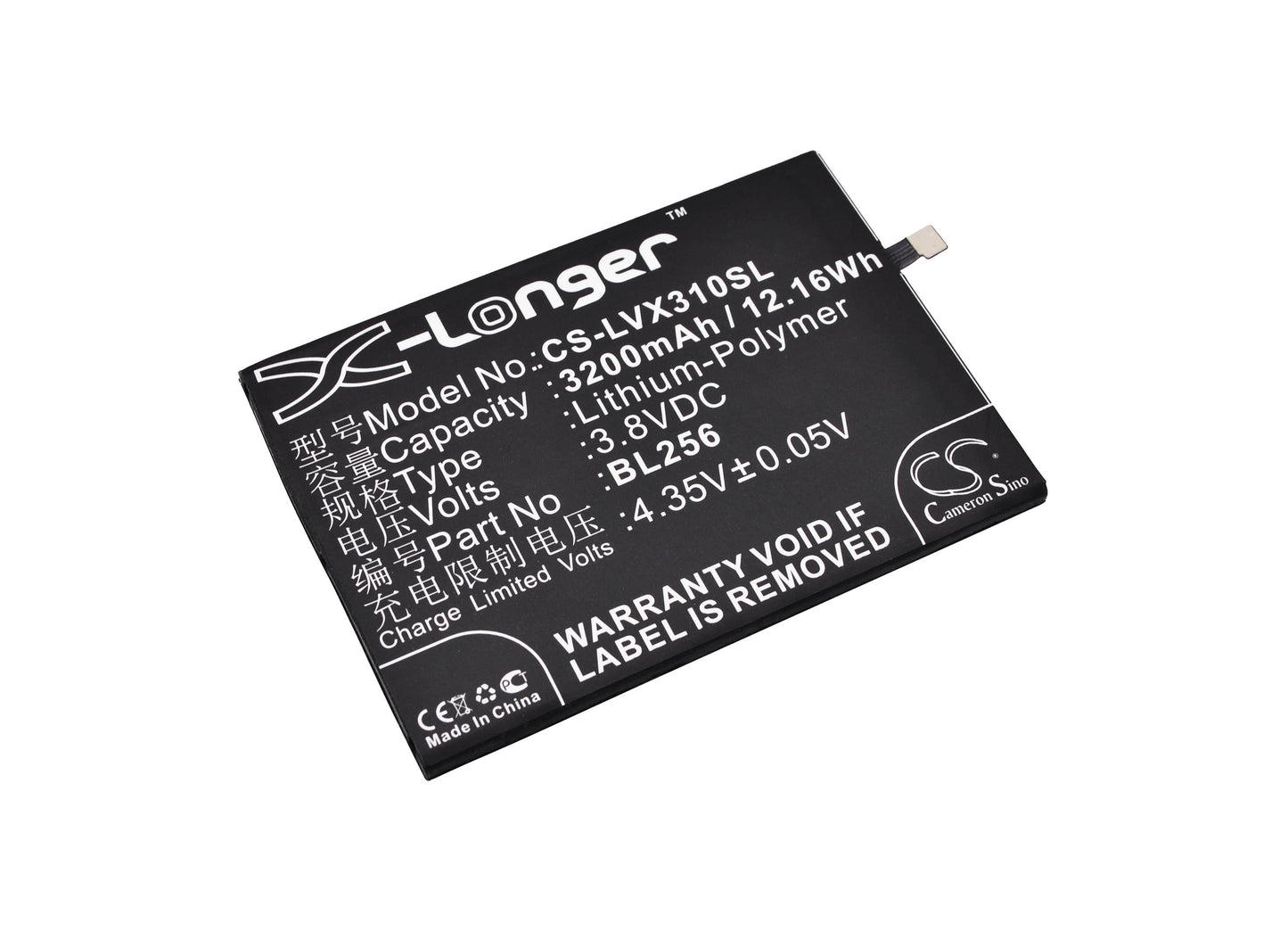 3.8V 3200mAh/12.16Wh Li-Polymer Mobile/SmartPhone Battery for Lenovo