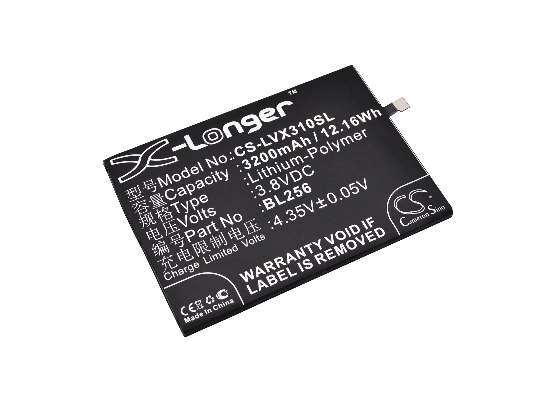 3.8V 3200mAh/12.16Wh Li-Polymer Mobile/SmartPhone Battery for Lenovo