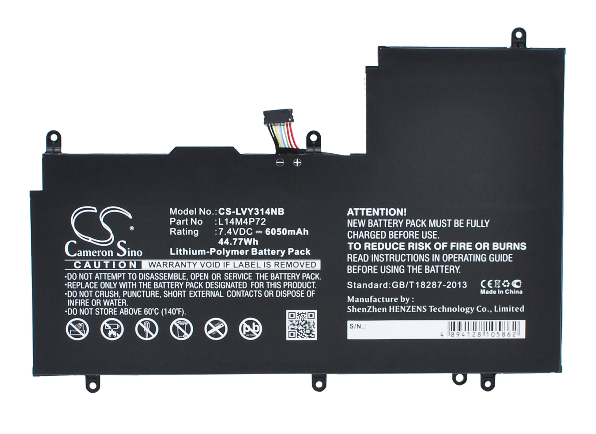 7.4V 6050mAh/44.77Wh Li-Polymer Notebook/Laptop Battery for Lenovo
