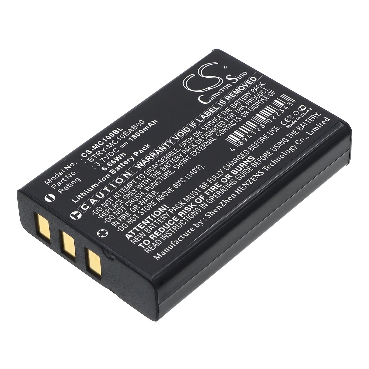 3.7V 1800mAh/6.66Wh Li-ion Barcode/Scanner Battery for Mobila