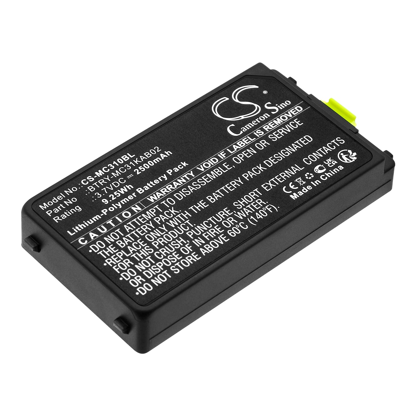 3.7VV 2500mAh/9.25Wh Li-Polymer Barcode/Scanner Battery for Symbol