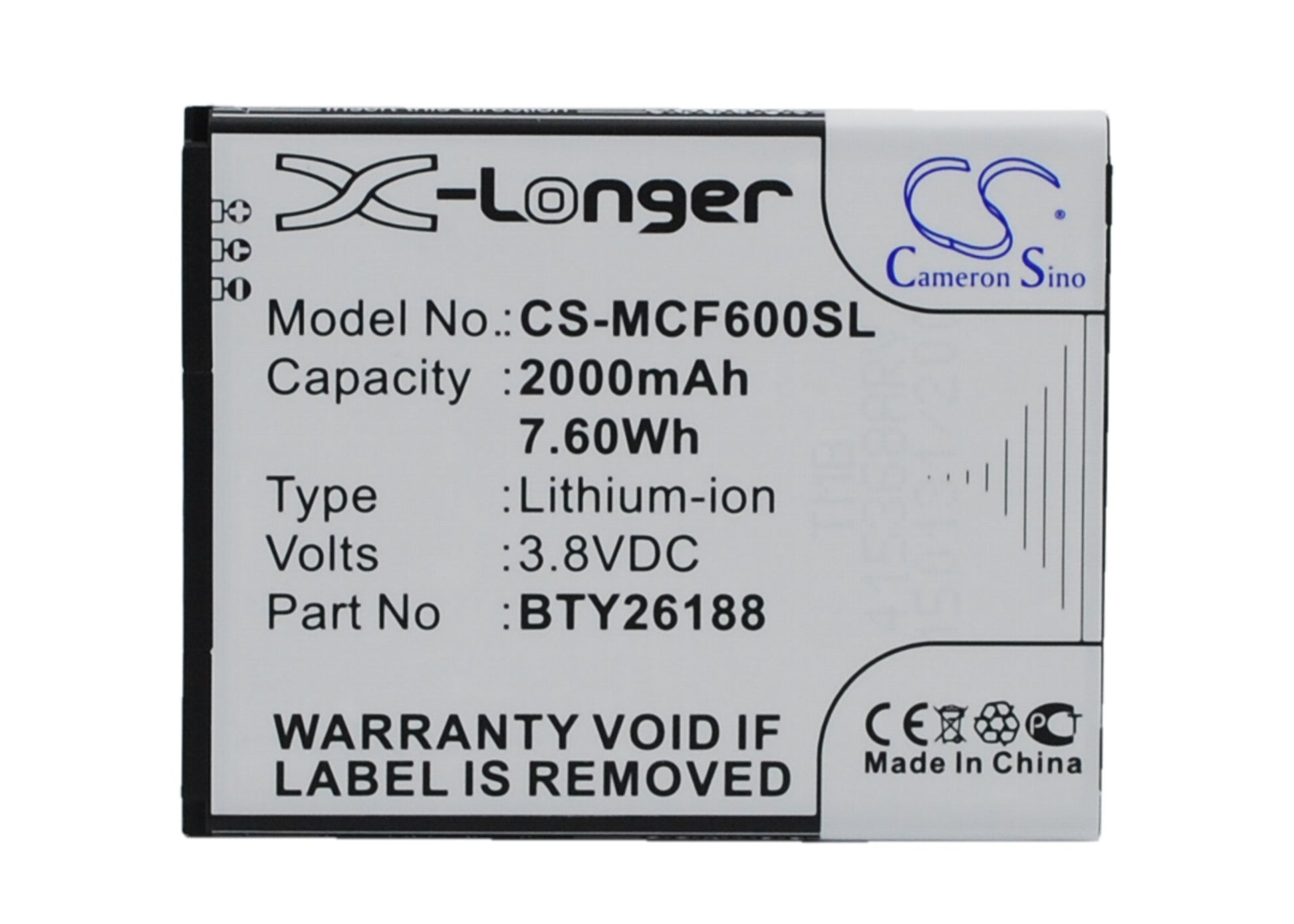 3.8VV 2000mAh/7.60Wh Li-ion Mobile/SmartPhone Battery for POSH