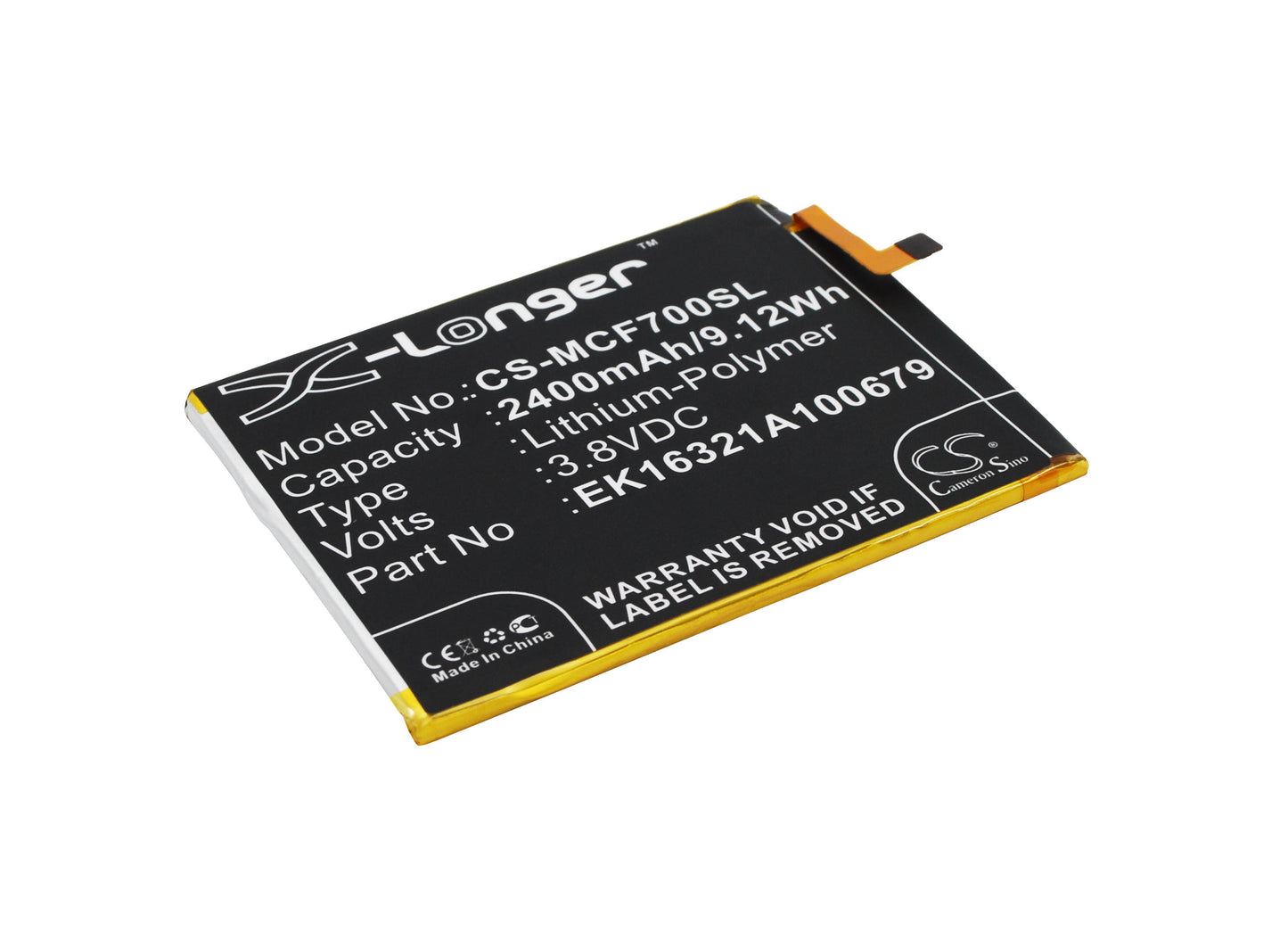 3.8V 2400mAh/9.12Wh Li-Polymer Mobile/SmartPhone Battery for Mobistel