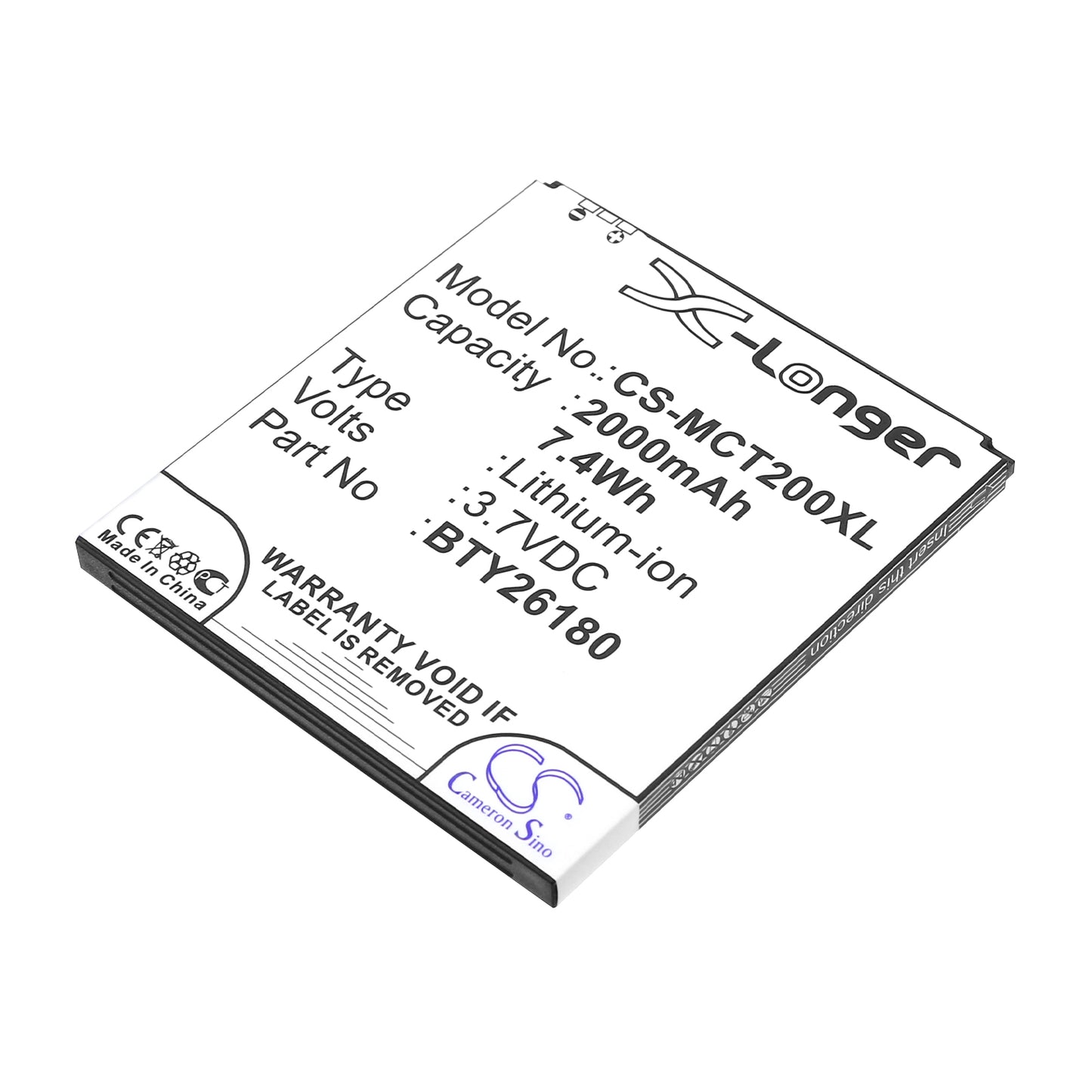 3.7V 2000mAh/7.4Wh Li-ion Mobile/SmartPhone Battery for Mobistel