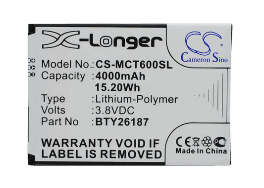 3.8V 4000mAh/15.20Wh Li-Polymer Mobile/SmartPhone Battery for Mobistel