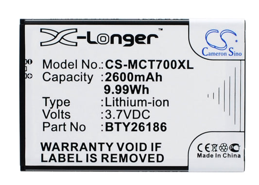 3.7V 2600mAh/9.99Wh Li-ion Mobile/SmartPhone Battery for Mobistel