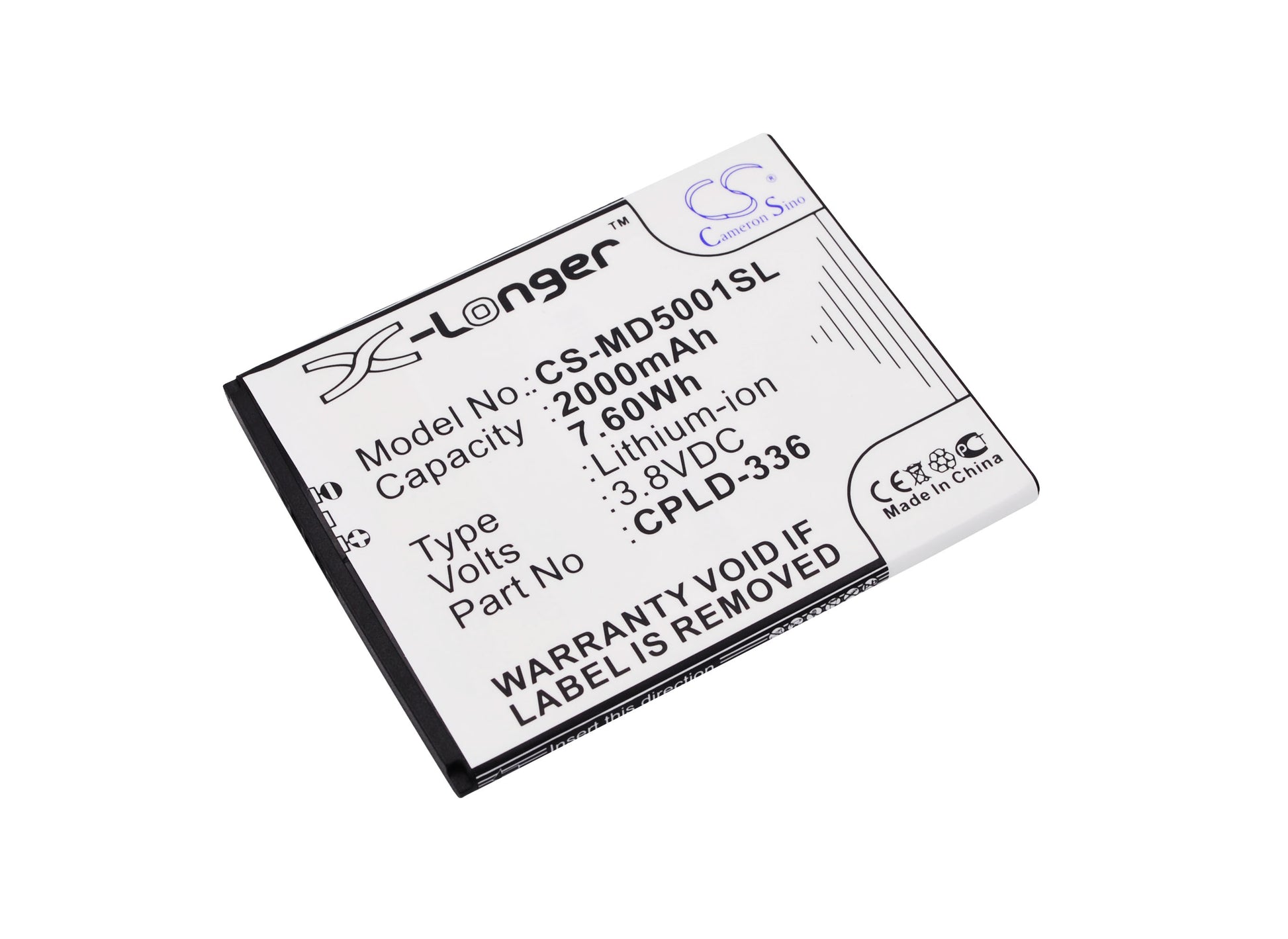 3.8V 2000mAh/7.60Wh Li-Polymer Mobile/SmartPhone Battery for MEDION