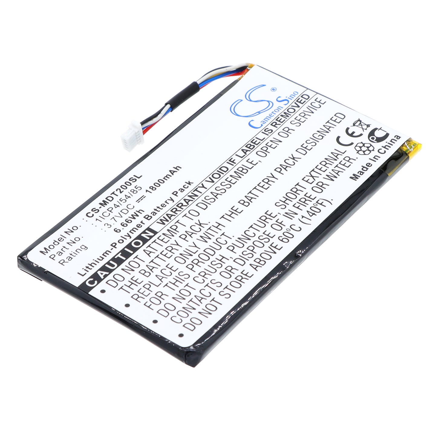 3.7V 1800mAh/6.66Wh Li-Polymer Barcode/Scanner Battery for IEIMobile